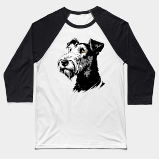 Stunning and Cool Airedale Terrier Monochrome and Gold Portrait for Father's Day Baseball T-Shirt